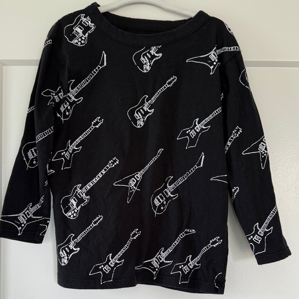 Chaser Black and White Guitar Long Sleeve Tee